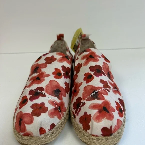 Toms NWT Deconstructed Alpargata Rope Poppy Watercolor Floral Loafer Flats / 7.5 - Picture 5 of 9